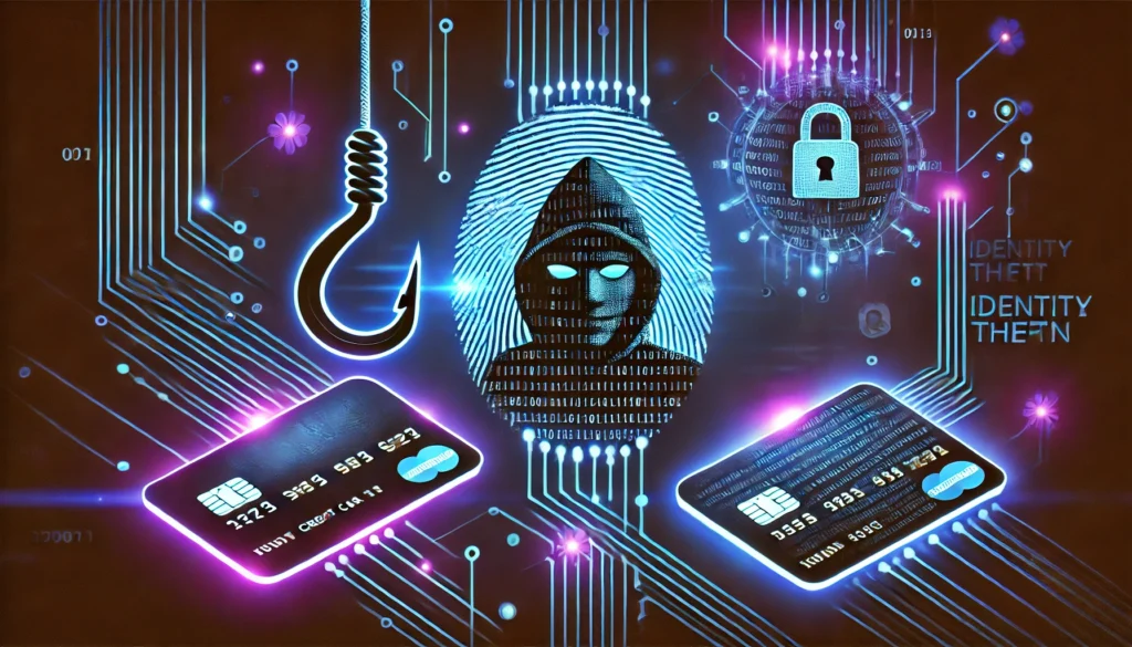 This image has an empty alt attribute; its file name is DALLE-2025-03-28-05.00.09-A-cyber-themed-digital-illustration-representing-identity-theft.-The-image-features-a-dark-background-with-glowing-neon-elements.-Abstract-shapes-such-1024x585.webp